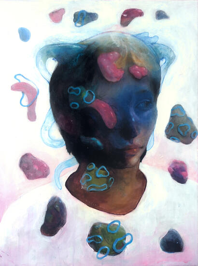 Spectral fragments, acrylics on canvas, 2024 Available for purchase.