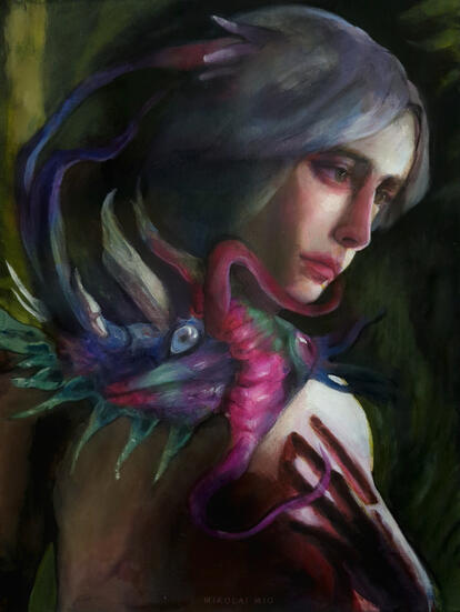 Soul Parasite, acrylics on canvas, 2025 Available for purchase.