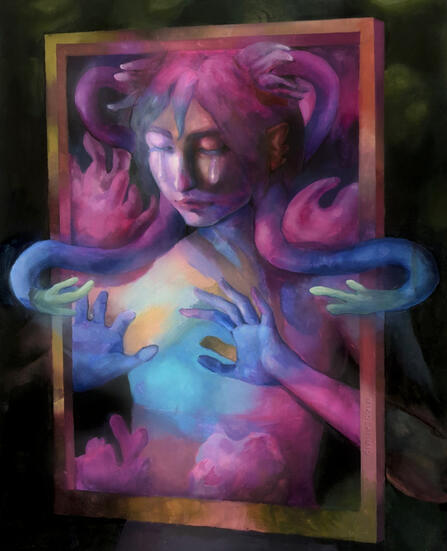 Spectral Bloom II, acrylics on canvas, 2026